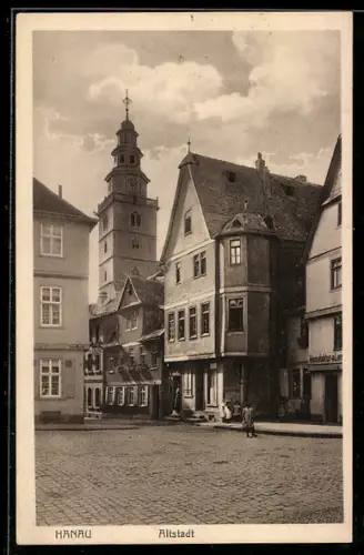AK Hanau, Altstadt, Blick zur Kirche