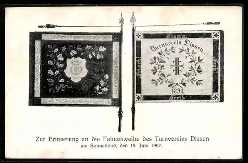 AK Dissen, Fahnenweihe des Turnvereins Dissen 15. Juni 1907