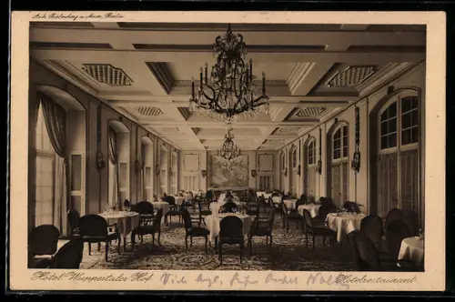 AK Wuppertal-Barmen, Hotel Wuppertaler Hof, Am Bahnhof, Speisesaal