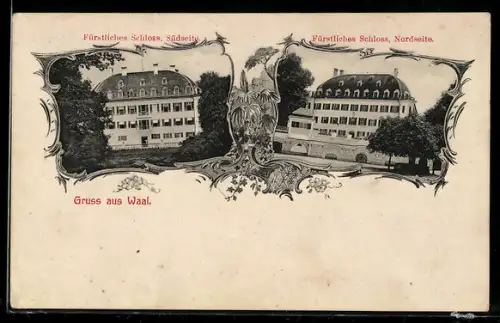 AK Waal, Fürstliches Schloss, Südseite, Nordseite