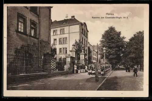 AK Hanau, Kaserne des Eisenbahn-Regts. Nr. 3