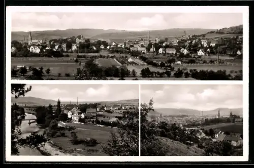 AK Bad Sobernheim /Nahe, Panorama, Kirche, Ortsansichten