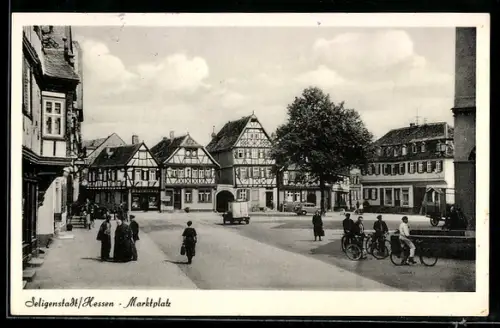 AK Seligenstadt /Hessen, Marktplatz