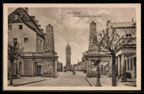 AK Straubing, Ludwigsplatz, Stadttor