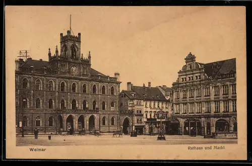 AK Weimar, Rathaus und Markt