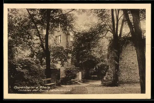AK Oppenheim a. Rhein., Inneres der Ruine Landskrone