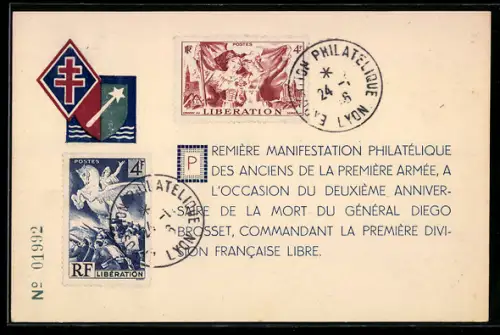 AK Premiere Manifestation Philatelique des Anciens de la Premiere Armee
