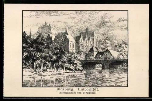 Künstler-AK Marburg, Universität
