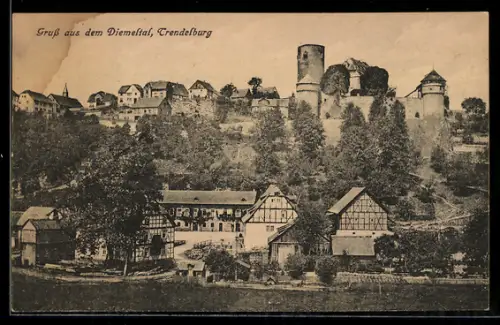 AK Trendelburg /Diemeltal, Blick auf Burg und Fachwerkhäuser