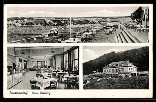 AK Friedrichsdorf, Haus Wattberg, Aussenansicht, Terrasse, Speisesaal