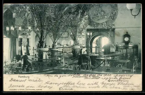 AK Hamburg-Neustadt, Gaststätte Alsterpavillon H. Heinze, Innenansicht