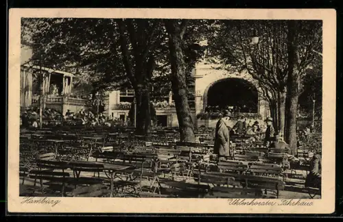 AK Hamburg, Gaststätte Uhlenhorster Fährhaus, Inh. Joh. Schwegler, Gartenpartie