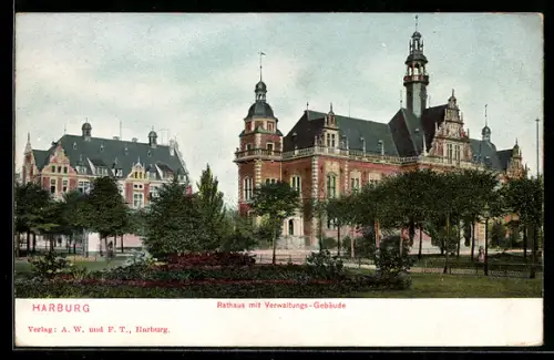 AK Harburg, Rathaus mit Verwaltungs-Gebäude