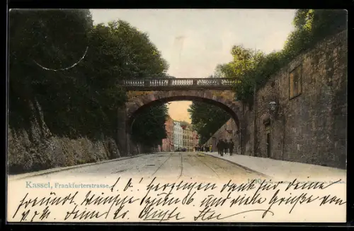 AK Kassel, Frankfurterstrasse, Brücke