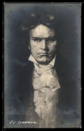 AK Komponist L. v. Beethoven ernst blickend