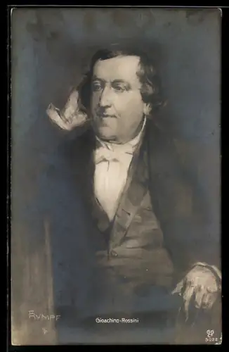 Künstler-AK Komponist Gioachino-Rossini im Anzug