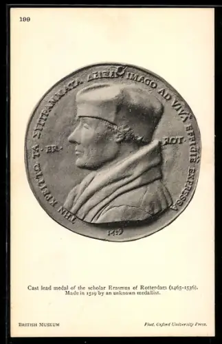 AK Cast lead medal of scholar Erasmus of Rotterdam