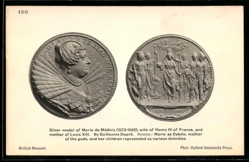 AK Silver medal of Marie de Médicis wife of Henry IV of France
