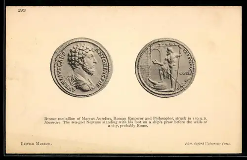 AK Bronze medaillon of Marcus Aurelius