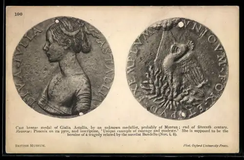 AK Cast bronze medal of Giulia Astallia, end of 15th century