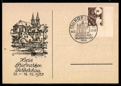 AK Hof /Saale, Hofer Briefmarken Werbeschau 1953