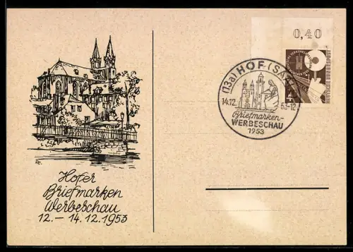 AK Hof /Saale, Hofer Briefmarken Werbeschau 1953