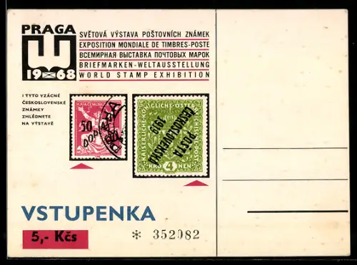 AK Praga, Briefmarken-Weltausstellung 1968