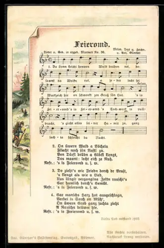 Lied-AK Anton Günther Nr. 36: Feieromd