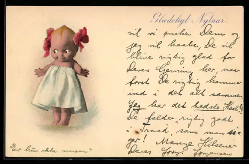 AK Kewpie Puppe mit kleinem Röckchen