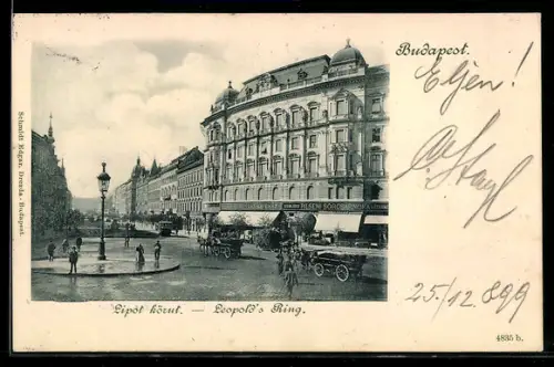AK Budapest, Leopold`s Ring, Café Vigczinhaz Kavehaz