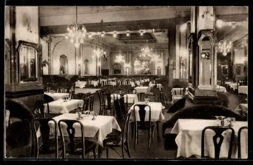 AK Budapest, Cafe-Restaurant Ostende, Rakoczi-ut 20