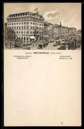 Lithographie Budapest, Hotel Metropole Szálloda, Rákóczy-Út 58