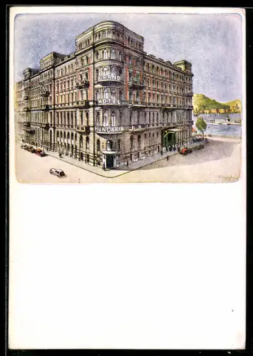 Künstler-AK Budapest, Grand Hotel Hungaria