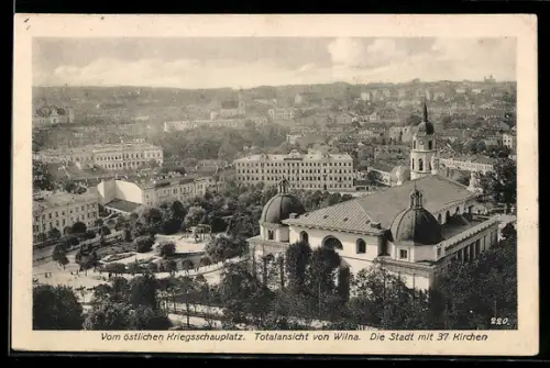 AK Wilna, Totalansicht m. Stadt und 37 Kirchen