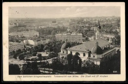 AK Wilna, Totalansicht m. Stadt und 37 Kirchen