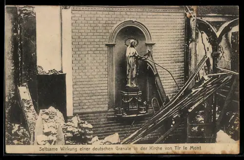AK Tirlemont, Zerschossene Kirche von Tir le Mont