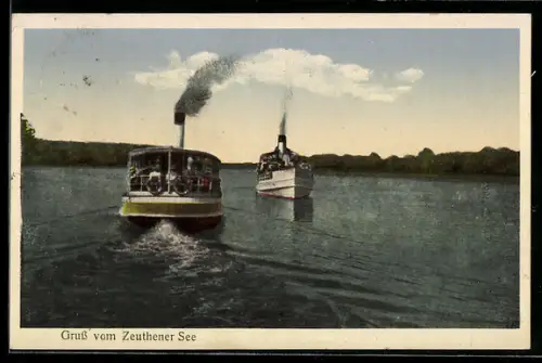 AK Zeuthen, Dampfschiffe auf dem Zeuthener See