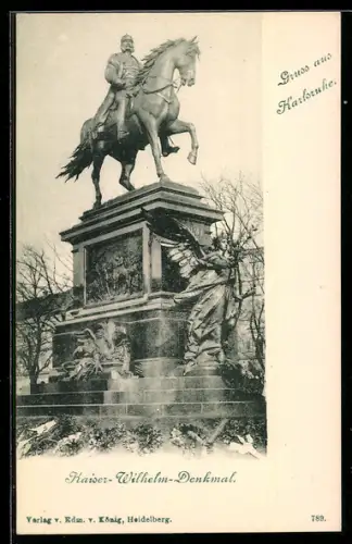 AK Karlsruhe, Kaiser-Wilhelm-Denkmal