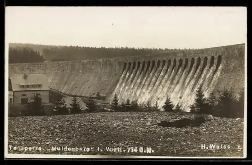 AK Muldenberg i. Vogtl., Blick auf die Talsperre