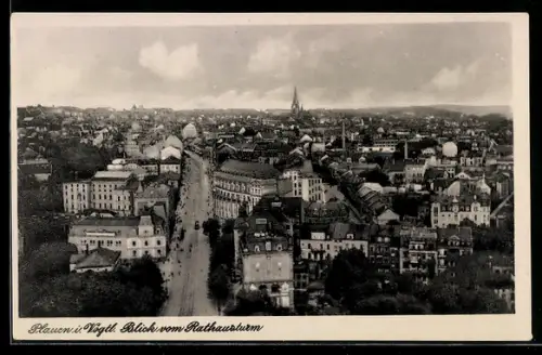AK Plauen i. Vogtl., Blick vom Rathausturm