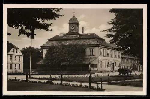 AK Oranienburg, Friedensplatz mit Restaurant