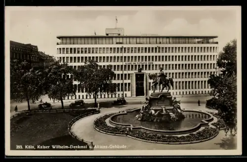 AK Köln-Neustadt, Kaiser Wilhelm-Denkmal, Allianz-Gebäude