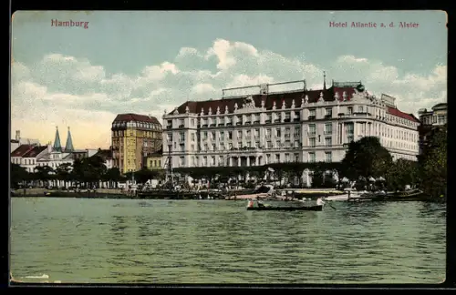 AK Hamburg-St.Georg, Hotel Atlantic an der Alster