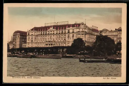 AK Hamburg-St.Georg, Hotel Atlantic an der Alster