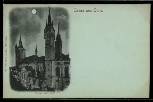Mondschein-AK Köln, Severinskirche
