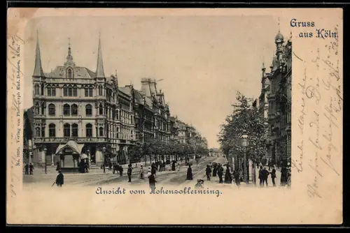 AK Köln-Neustadt, Hohenzollernring mit Passanten