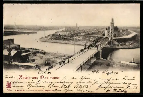 AK Dortmund, Rathaus mit Brücke