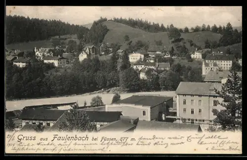 AK Faulenbach bei Füssen, Teilansicht mit Strassenpartie