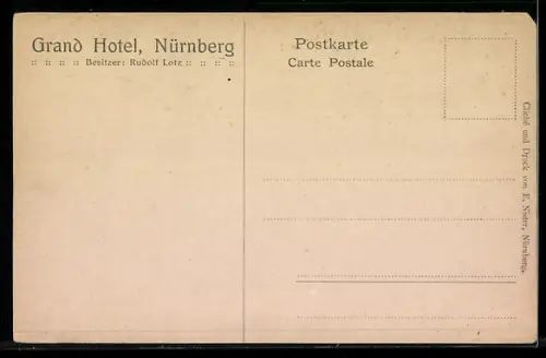 AK Nürnberg, Grand Hotel, Inh. Rudolf Lotz