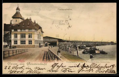 AK Bremerhaven-Geestemünde, Fischereihafen, Auktions- und Packhalle
